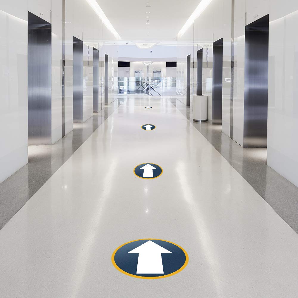 10 PCS Arrow Floor Sticker Directional Floor Decal Vinyl Sign Non-Slip Removable Reusable Commercial Grade Sign