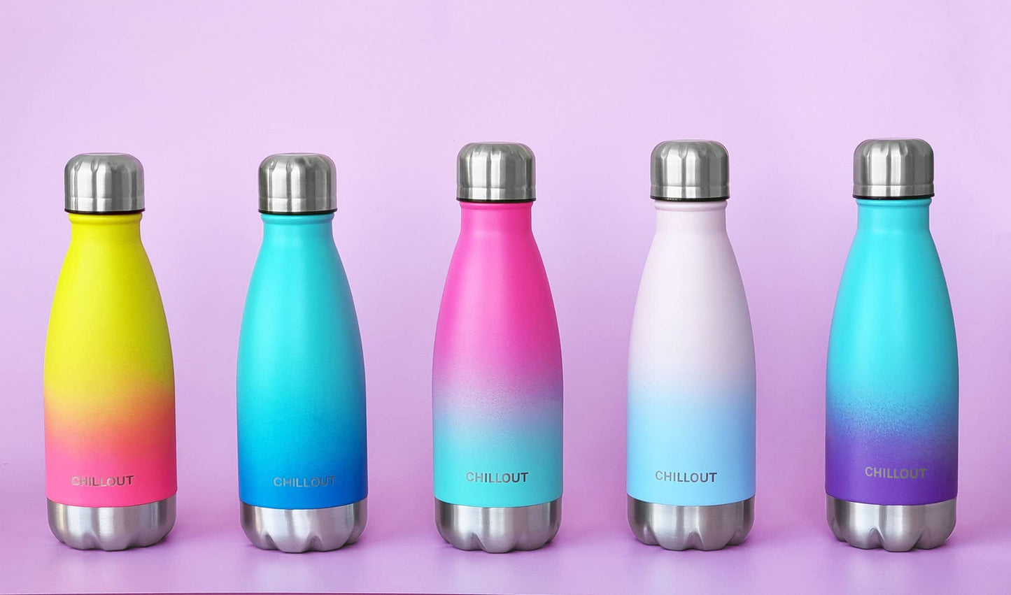 CHILLOUT LIFE Stainless Steel Water Bottle for Kids School: 12 oz Double Wall Insulated Cola Bottle Shape for Cold and Warm Drinks, BPA Free Metal Sports Bottle for Boys, Girls & Women