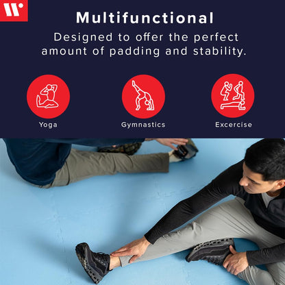 We Sell Mats 1/2 Inch Thickness Multipurpose EVA Foam Floor Tiles, Interlocking Floor Mat for Indoor Gym and Home Use, 24 in x 24 in, Light Gray