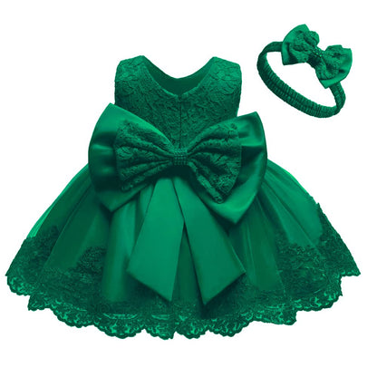 WZSYGDTC Little Girl Baptism Christening Lace Embroidery Dresses Toddler Wedding Bridesmaid Tutu Frocks(Green,12M)