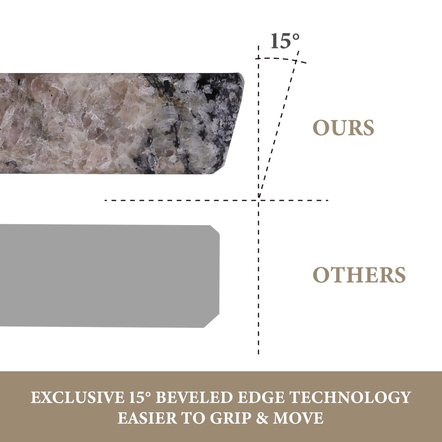 Koville Brazilian Natural Granite Cutting Board for Kitchen, 16x20inch Extra Large Hand Crafted Stone Slab for Cheese, Charcuterie, Pastry Board - Wedding Gift, House Warming Gift
