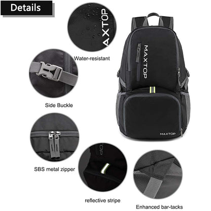 MAXTOP 40L Ultra Lightweight Packable Backpack Foldable Rucksack Water Resistent For Men Women Kids Outdoor Camping Hiking Travel Daypack Handy Durable …