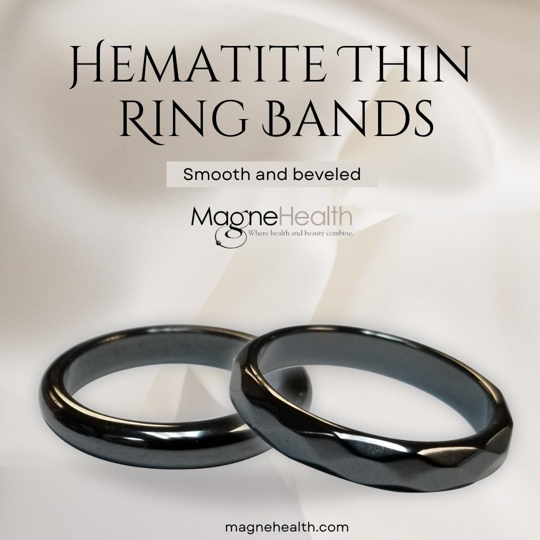 MAGNEHEALTH Holiday Hangover Hematite Ring, Elegant Magnetic Hematite Ring as Jewelry for Men and Women (Size 9)