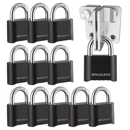 WULALACK Combination Lock Outdoor, 4 Digit Weatherproof Padlock Combination for Outdoor Sheds Fence, Gate Hasps, Storage Unit, 12 Pack…