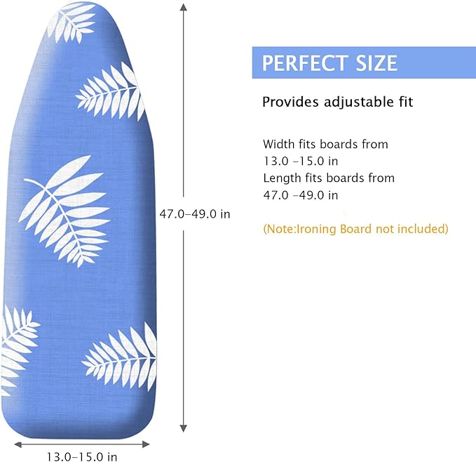 SheeChung Ironing Board Cover and Pad 15 x 49 Inch, Iron Board Cover