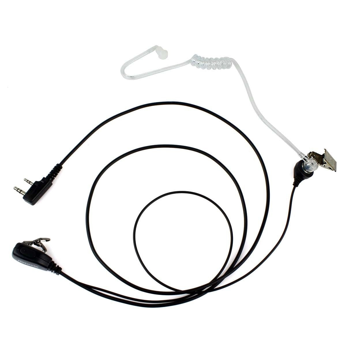 Retevis Walkie Talkie Earpiece, 2 Pin Security Headset, Surveillance Earpiece Compatible for Retevis RT24 RT27 eSynic UV-5R Baofeng 888S BF-88E Kenwood Two Way Radio (1pcs)