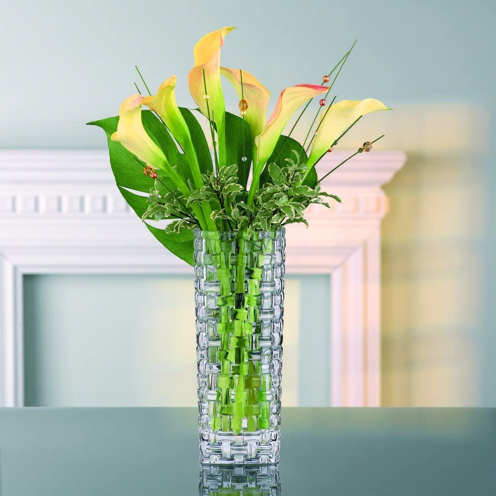 Nachtmann Bossa Nova Crystal Vase, Clear Glass, 11- Inch, Decorative Flower Vase, Anniversary, Wedding, and Housewarming Gift, Dishwasher Safe