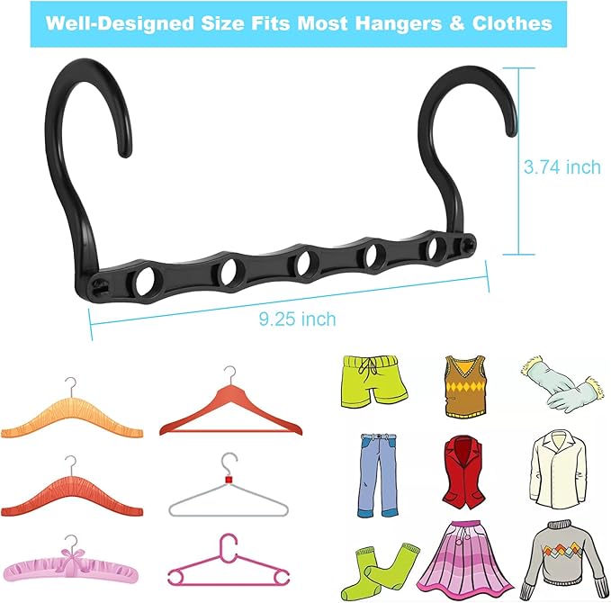 DUCOO 10 PCS Space Saving Hangers, 5-Hole Magic Hangers