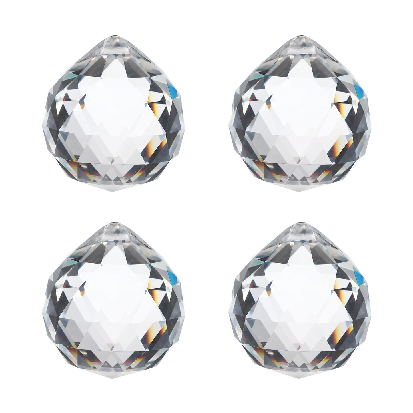 YELARXI Crystal Ball Prisms, Sun Catcher Hanging Prism Sun Catcher Pendant 56mm / 2.2Inch & 4 Pack & Clear-Fitting for (Outdoor/Indoor/Windows/DIY Decor/Feng Shui/Chandelier)
