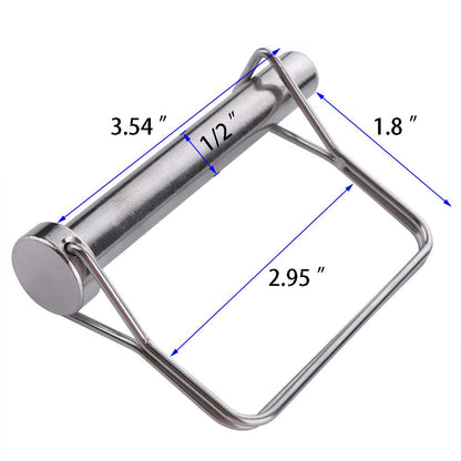 2 Pcs Large Safety Coupler Pin 1/2" x 3.54"(12.6mm x 90mm), Full Marine Grade 316 Stainless Steel Heavy Duty Shaft Locking Pin