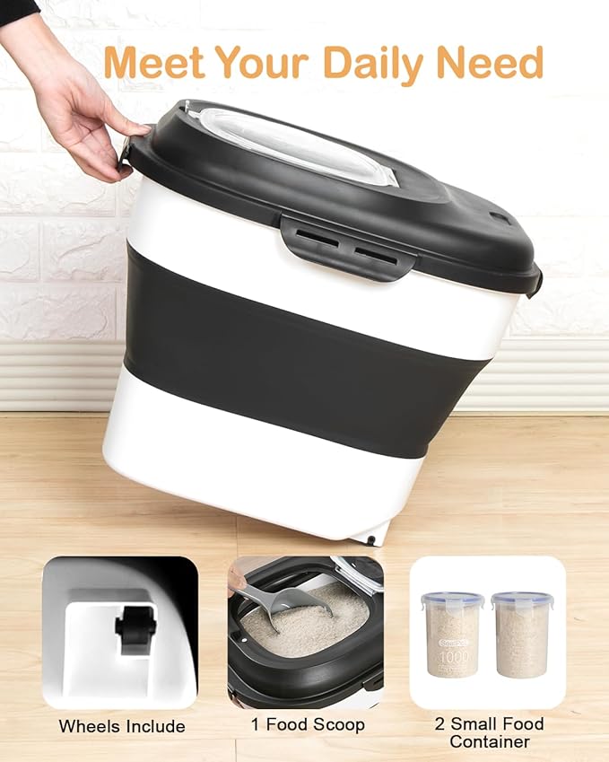 20-50 Lbs Food Storage Containers, Collapsible Rice Container