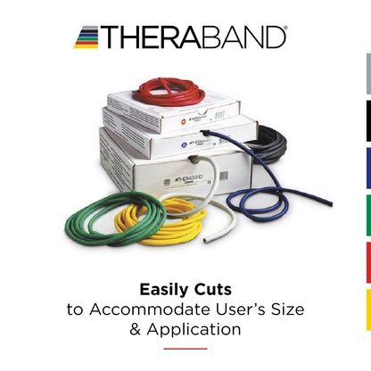 THERABAND Resistance Tubes, Professional Latex Elastic Tubing with Hard Handles For Exercise, Physical Therapy, Lower Pilates, At-Home Workouts, & Rehab, 48 Inch, Green, Heavy, Intermediate