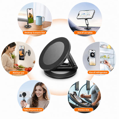 HM² Magnetic Phone Holder for Gym Equipment, Magnetic Phone Mount for Golf Cart, Car & Desk, Magnetic Phone Mount for MagSafe, Strong N55 Magnet, Foldable Adjustable Stand for iPhone 17-12