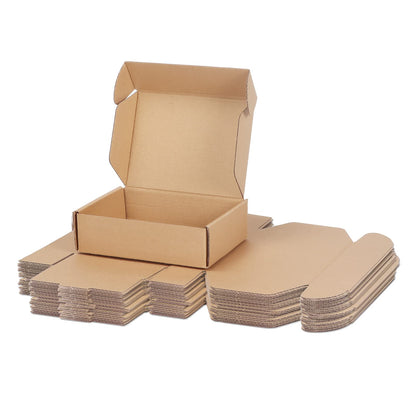 PHAREGE 7x5x2 inch Shipping Boxes Bulk 25 Pack Brown, Tab Lock Tuck Top Mailer Boxes for Packaging Small Business, Small Cardboard Gift Boxes for Wrapping Mailing Present
