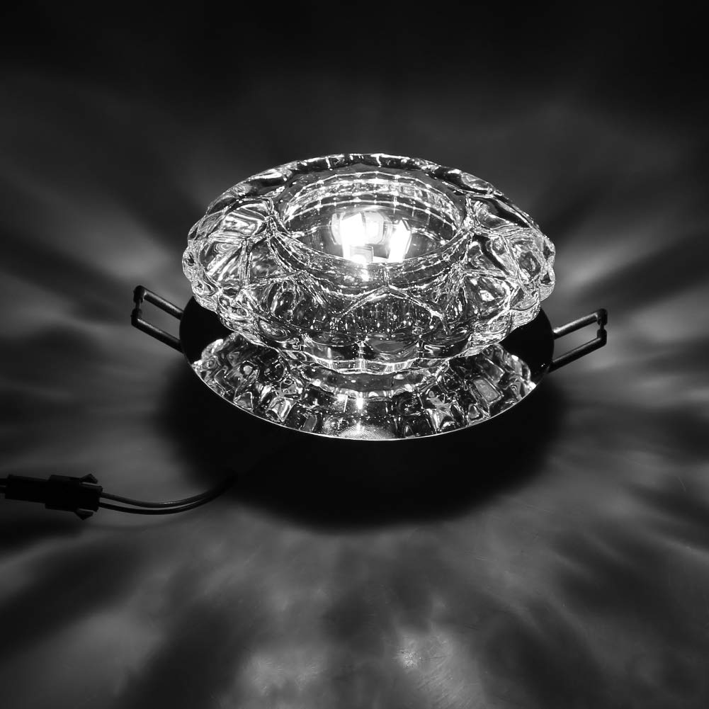 Haofy Ceiling Crystal Light Fixture, LED Recessed Lamp, Modern Chandelier Home Lighting Fixtures for Bathroom, Living Room, Porch, Kitchen, Bedroom, Hallway(Cold Light)