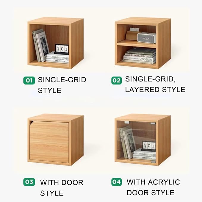 Versatile wooden storage cabinet, space-saving modular organizer