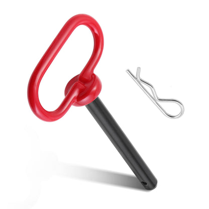 Jamiikury Trailer Hitch Pin, 1/2 x 4 Inch Tractor Hitch Pin with R-Clip Pin for Lawn Mower, Tractor, Trailer (Red)