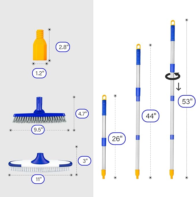 ITTAR Grout & Scrub Brush Combo, Floor Scrubber