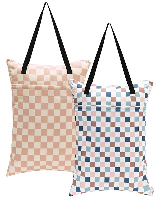 ALVABABY 2 Pack Large Wet Dry Bag Waterproof Hanging Cloth Diaper