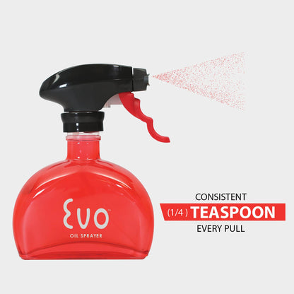 Evo Oil Sprayer Glass, Non-Aerosol for Olive, Cooking Oils, and Vinegars, Yellow, 6-Ounce Capacity