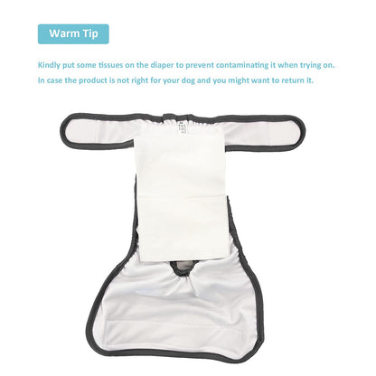 Avont 3 Pack Reusable Dog Diapers, Highly Absorbent Washable and Eco-Friendly Sanitary Wraps Panties for Female Pets -3 Black(L)