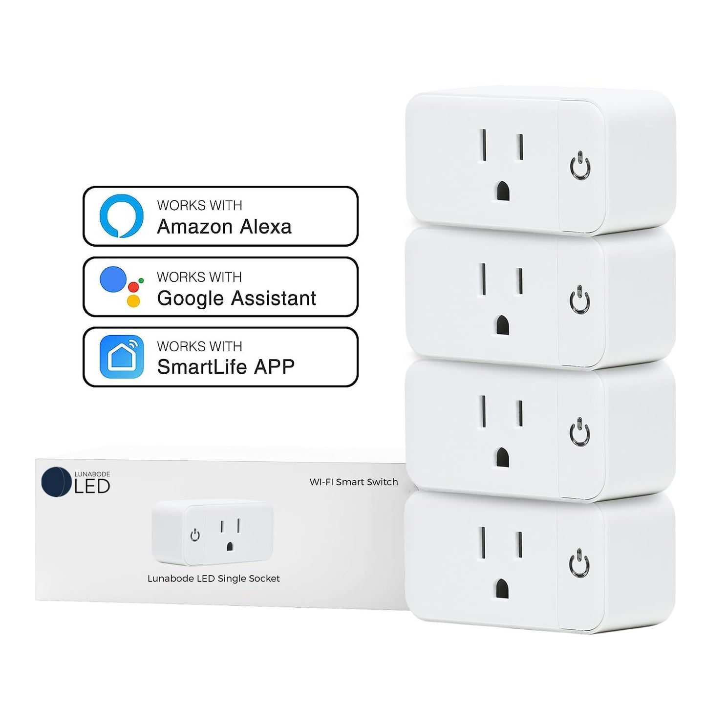 Smart Plug - 2 Pack Smart Home 2.4G Wi-Fi Plugs Outlet Works with Echo, Alexa & Google Home | Smart Plug for Home with Timer, Remote,Voice & Group Controller | No Hub Required
