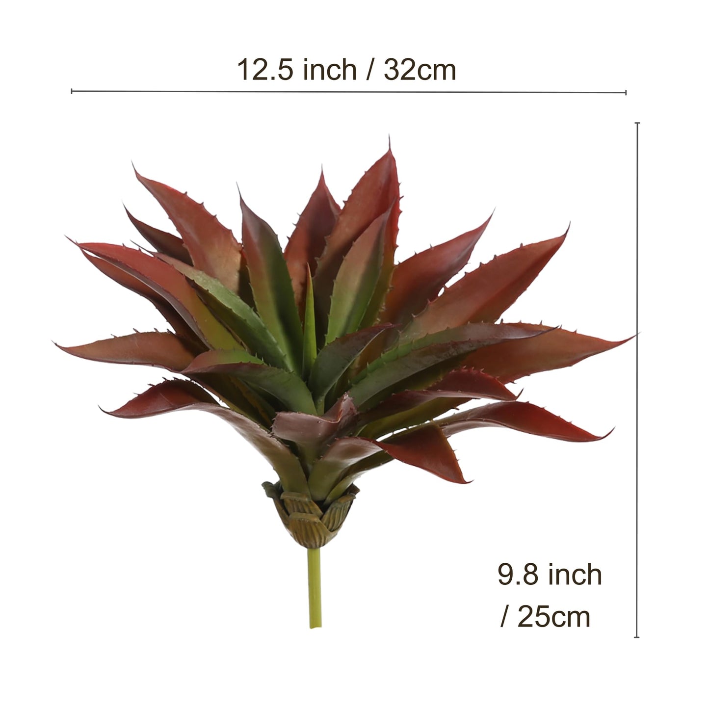 JUSTOYOU Large Artificial Succulents Aloe Plants Real Touch Fake Flowers Unpotted for Home Wedding Festival Arrangement (1, Green-Red)