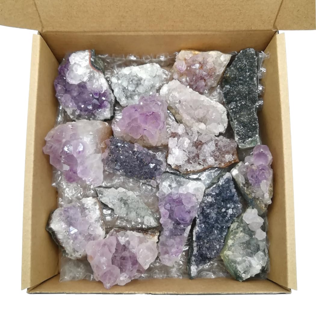 XMHOME Raw Amethyst Clusters Bulk Natural Amethyst Geode 1.1Lbs Gemstones and Crystals Stone Specimen for Tumbling Witchcraft