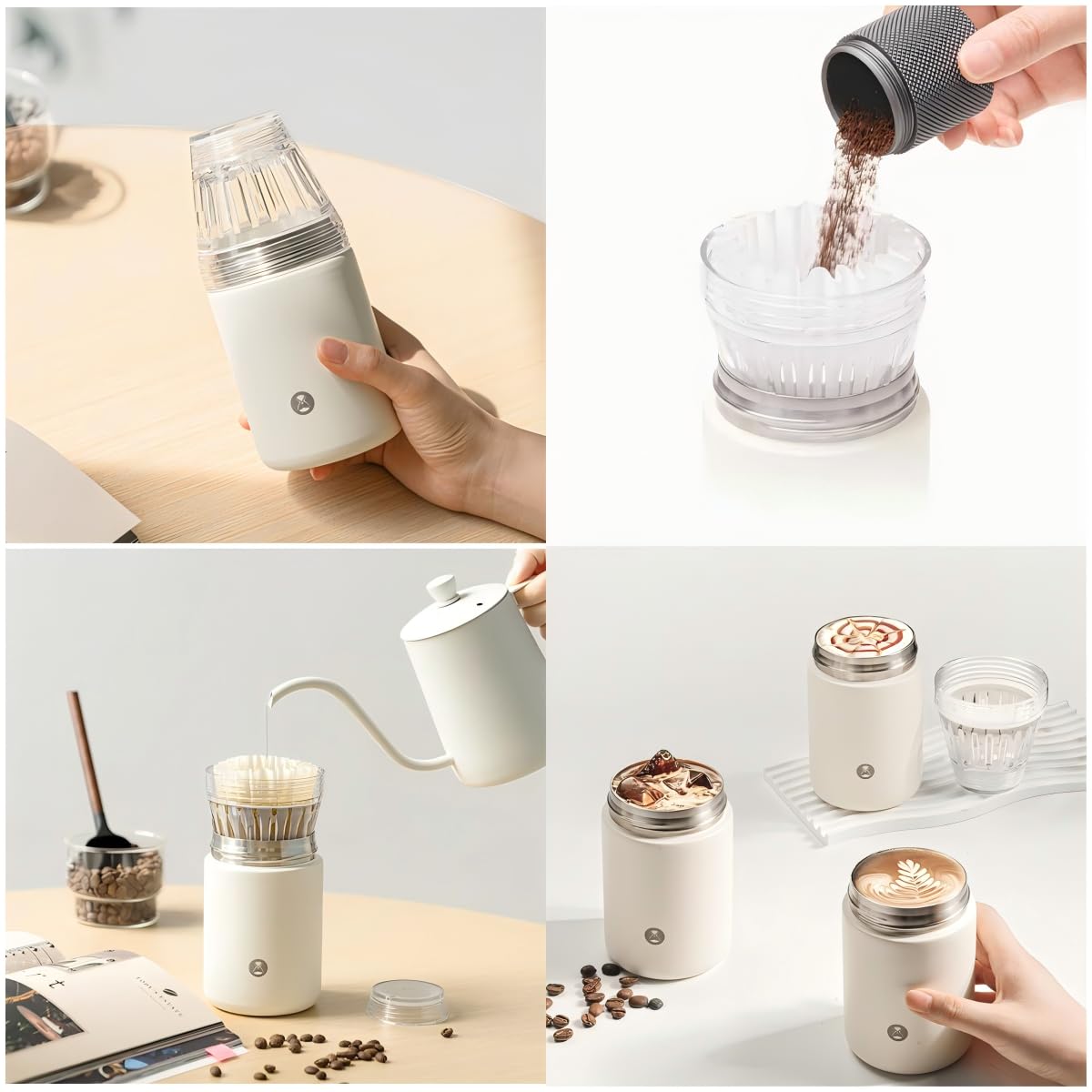 Timemore Portable Coffee Maker Pour-Over Coffee Dripper & Nuttii Burr Coffee Grinder