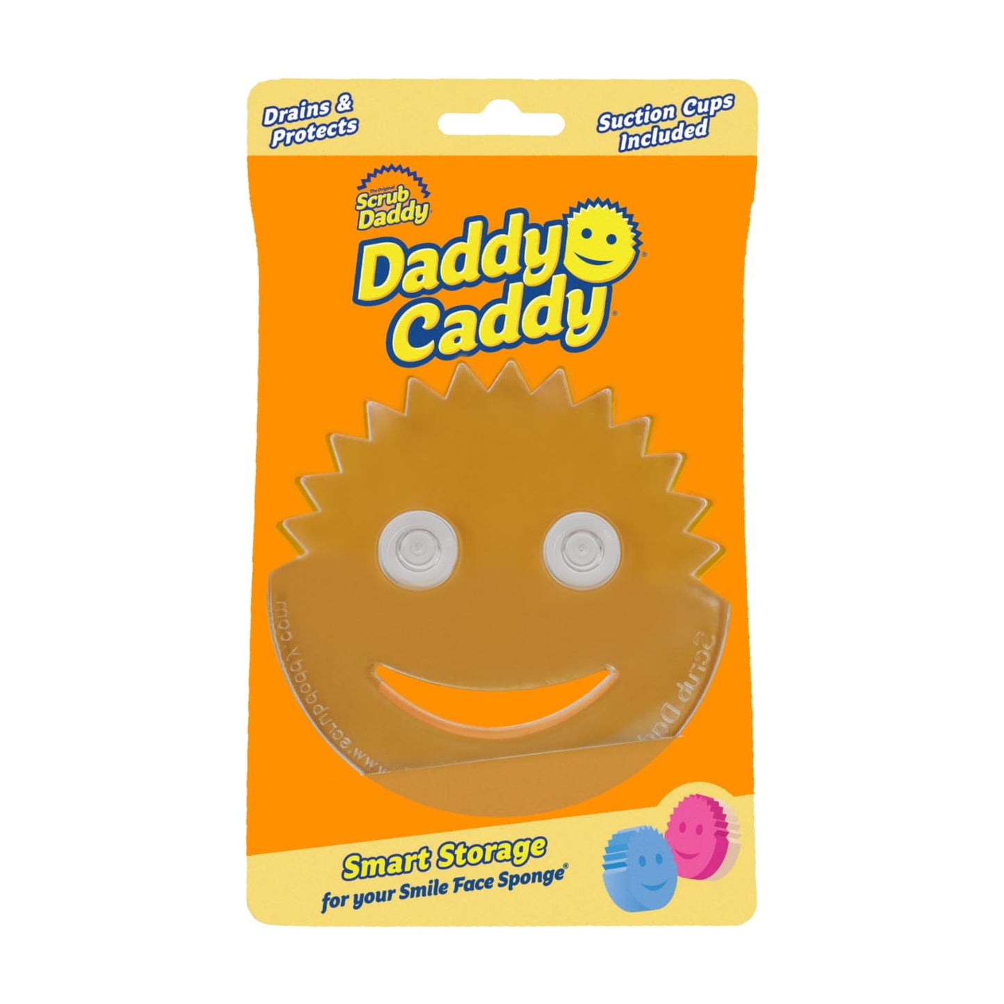 Scrub Daddy Sponge Holder Daddy Caddy - Sponge Holder for Kitchen Sink - Sponge Caddy and Kitchen Organizer with Suction Cups - Self Draining & Dishwasher Safe (1 Count)