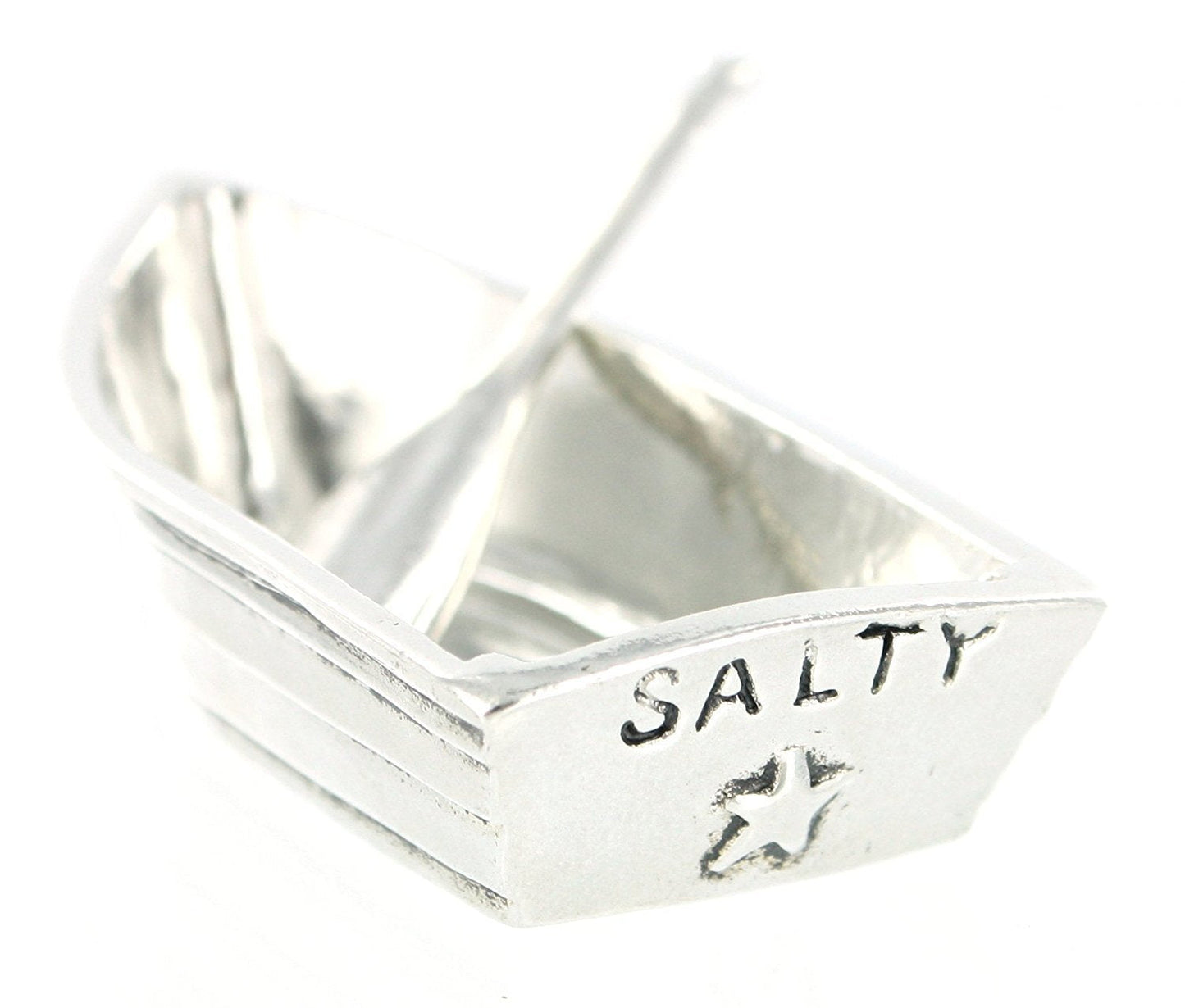 Basic Spirit Boat Salt Cellar with Spoon Handcrafted Pewter Home Lead-Free SD-19