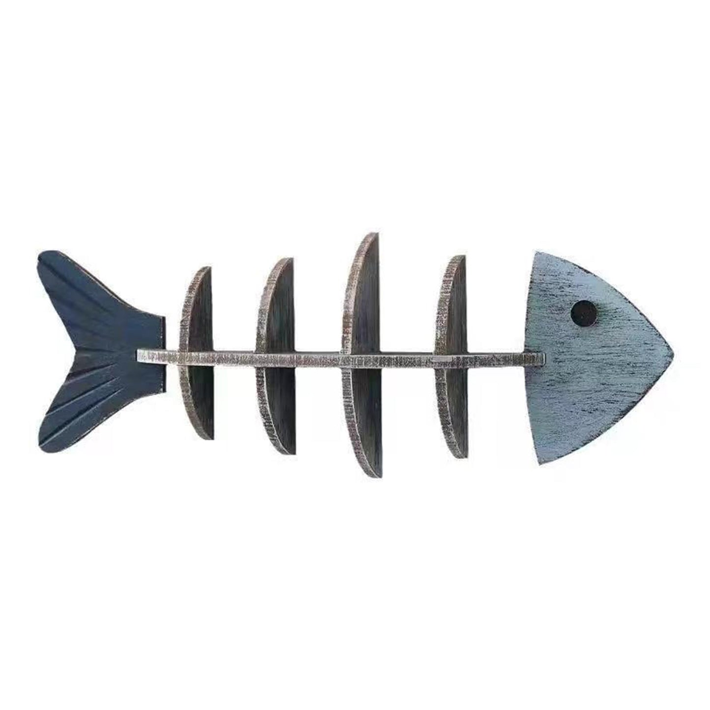 huulmood Wooden Fish Wall Shelf, Wood Fish Beach Decor Display Shelf, Nautical Coastal Style Wall - Mounted Organizer in Bedroom，Living Room，Lake House, Bathroom
