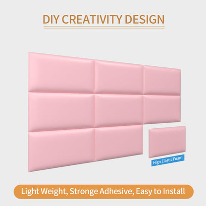 Greymond Headboards Wall Panel for Twin, Self-Adhesive 3D Wall Panels, Upholstered Wall Panel for Bedroom/Living Room (6 Pieces 9.84 in x 23.6 in)