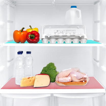 8 Pcs Refrigerator Liners, Fridge Liner and Mats Washable, Refrigerator Shelf Liners for Glass Shelves, Protects Against Spills Waterproof Table Placemats Cupboard Cabinet Drawer Covers Pads, PSISO