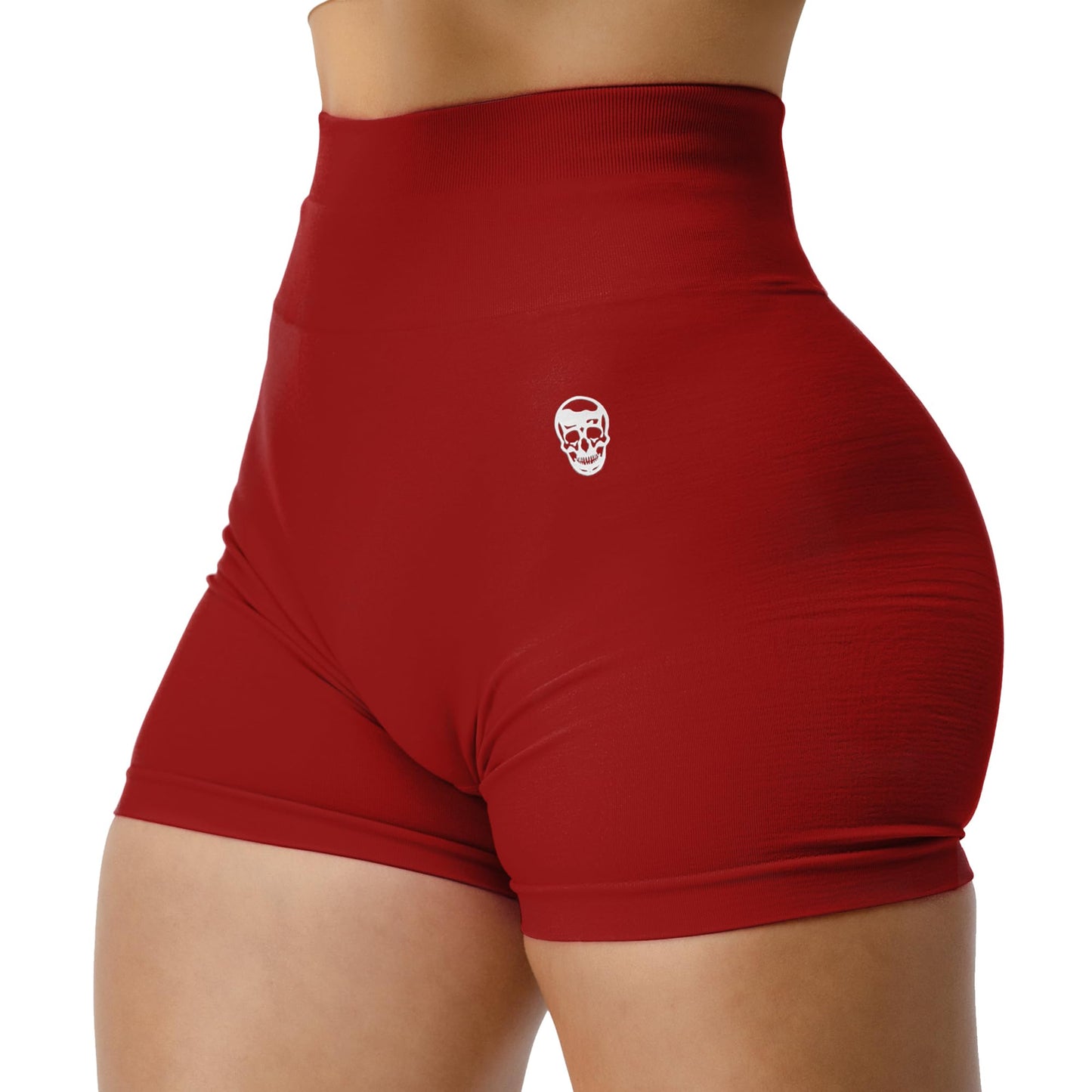 Gymreapers Seamless Shorts Infinity High Waist Biker Workout Scrunch Shorts for Women Athletic Gym Running Pilates Yoga Sport Short (Bloodshot Red)