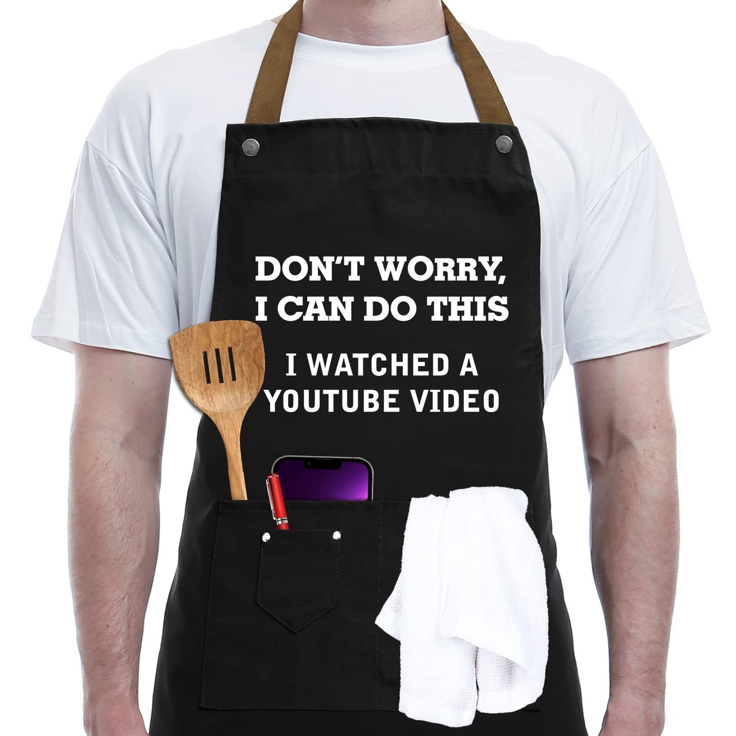 REHAVE Funny Gift for Men, Women, Dad, Anniversary, Christmas Gifts for Husband, Boyfriend, Brother, Uncle, Unique Birthday Grilling Gift, Father's Day Gifts from Daughter Son – BBQ Cooking Chef Apron