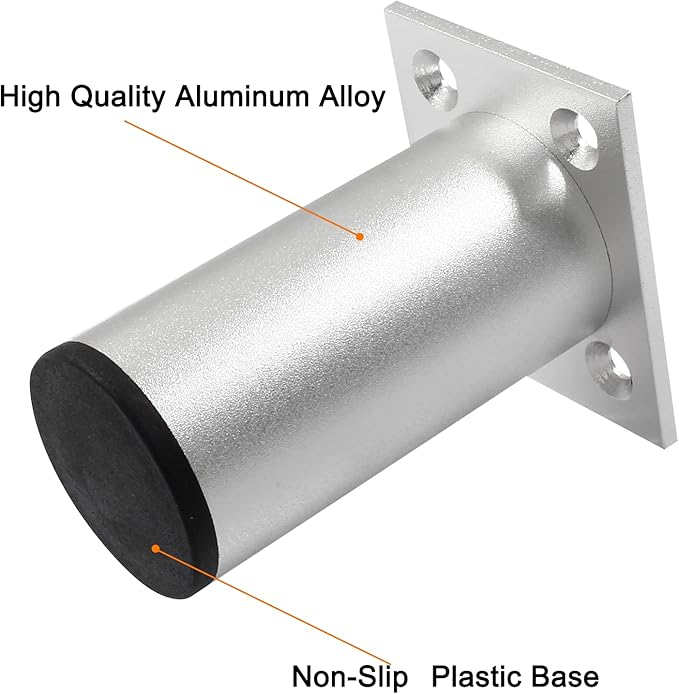 Set of 4 Aluminum Alloy Furniture Legs 3 Inch Height, 1.5 Inch Diameter