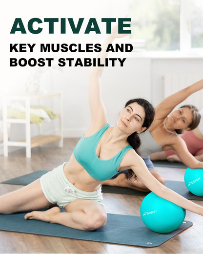Trideer 9-Inch Pilates Ball with Exercise Guide for Core Strength, Yoga, Stability, Stretching & Physical Therapy
