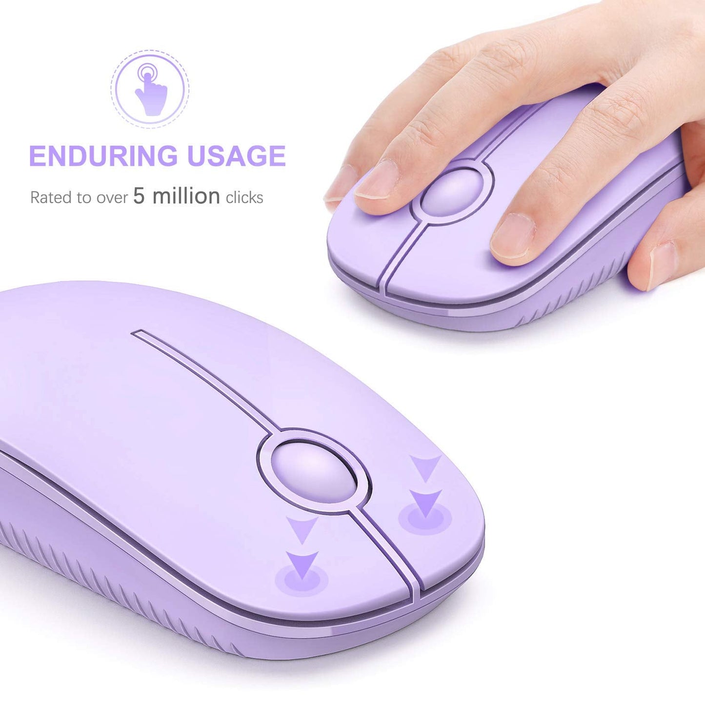 VssoPlor Wireless Mouse, 2.4G Slim Portable Computer Laptop Mouse with Nano Receiver Quiet Silent Optical Mice for Notebook, PC, Laptop, Computer-Black and Gold