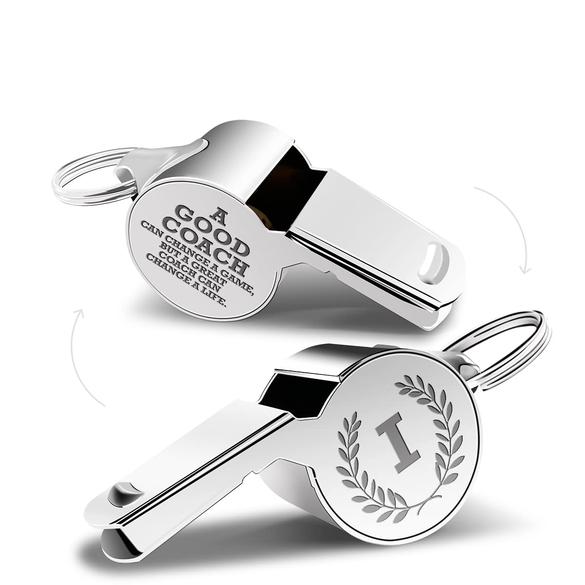 Letters Coach Gifts, Whistle for Coaches, Whistle Emergency, Thank You Coach Gifts, Coaches Whistle with Lanyard Cheer Coach Gift for Men Women Teachers Referees School Sports Coach Outdoor, Letter I