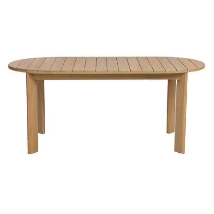 Christopher Knight Home Linda 70.67" Outdoor Dining Table, Solid Acacia Wood Patio Table for Patio Furniture Set, Modern Dining Table with Slat Panel Oval Top for Deck Garden Backyard, Light Teak