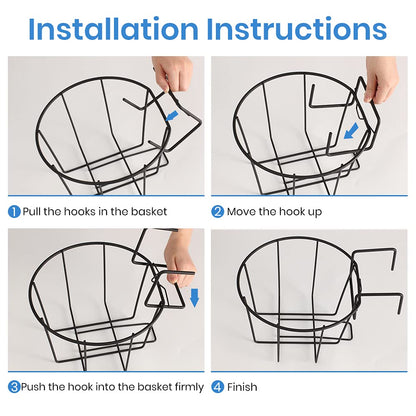 TreeLen 3Pack 10inch Railing Planter Outdoor Balcony Hanging Baskets for Plants Fence Planters Metal Potted Stand Indoor Porch Railing Planters Flower Pot Holder
