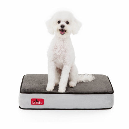 BRINDLE Waterproof Memory Foam Pet Bed - Removable and Washable Cover - 4 Inch Orthopedic Dog and Cat Bed - Fits Most Crates