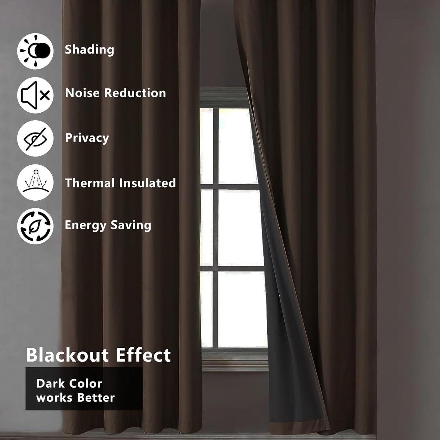Fall Forest Curtains for Bedroom Living Room, Birch Tree Blackout Curtains 63 Inches Long, Autumn Landscape Drapes, Thermal Insulated Room Darkening Grommet Window Treatments 2 Panels