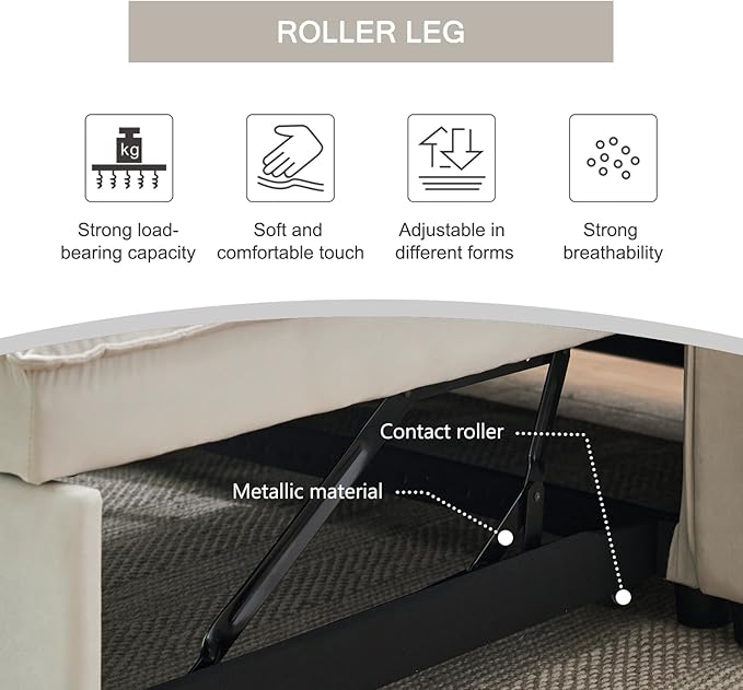 3-in-1 Convertible Sleeper Sofa Bed, Premium Velvet Pull Out Loveseat