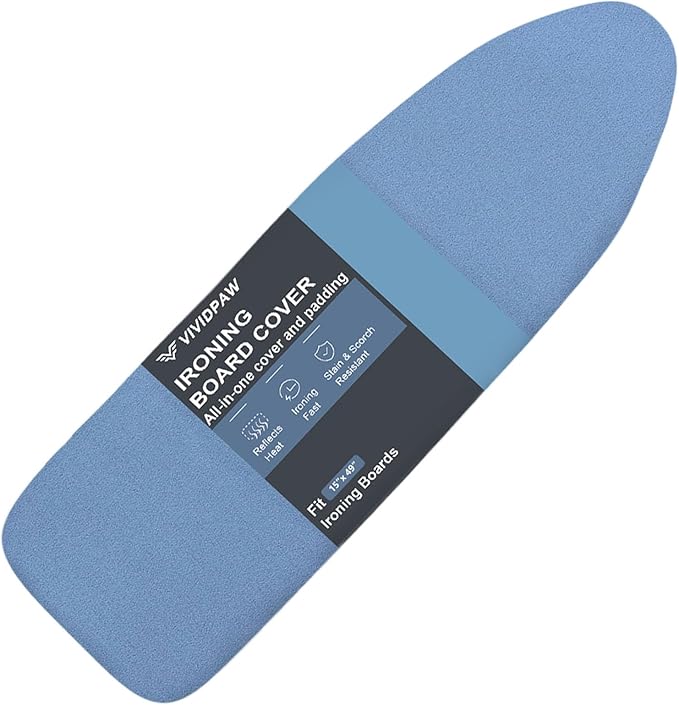 Ironing Board Cover and Pad, Thick Padding, Elastic Edge, Silicone Coated