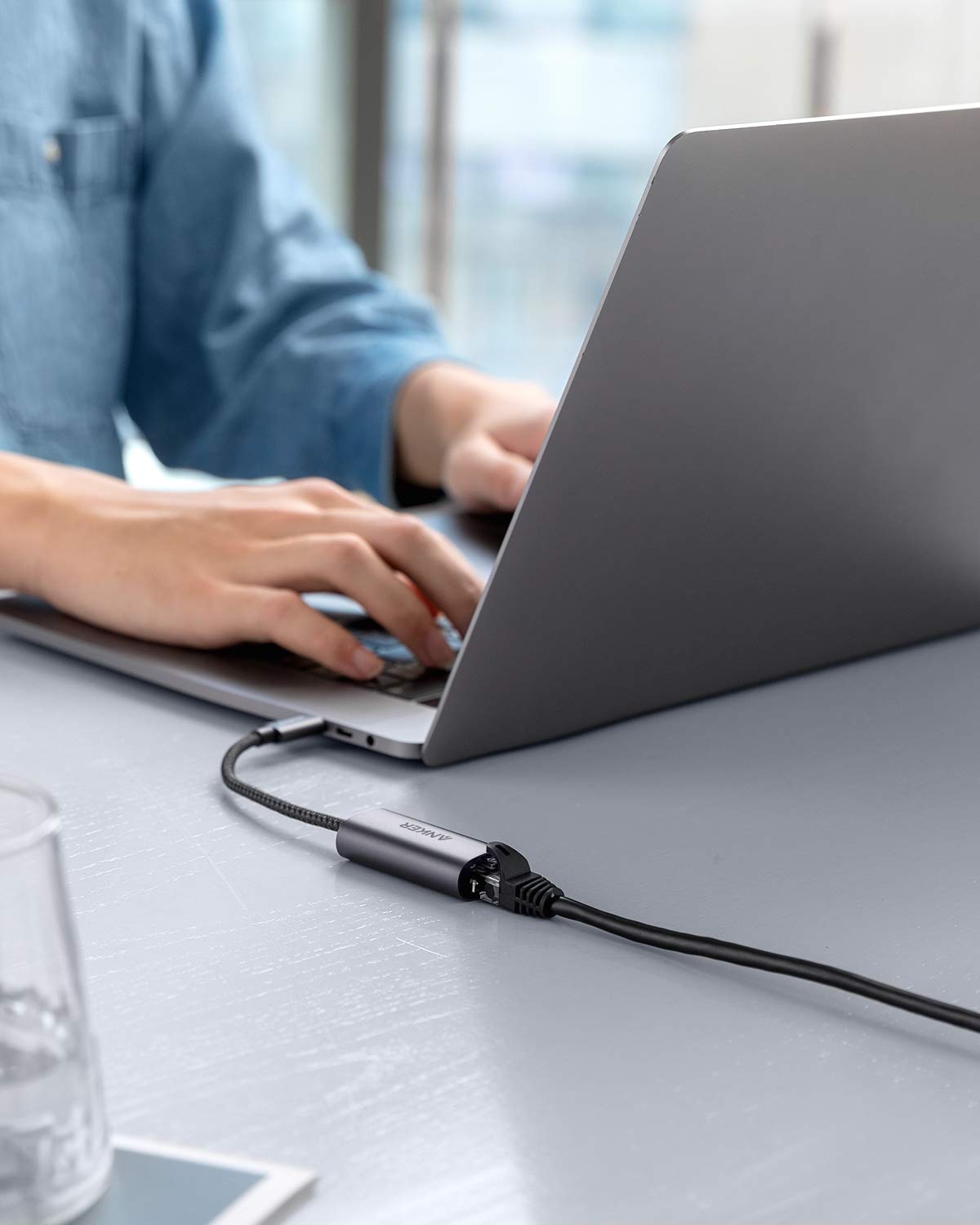 Anker USB C to Gigabit Ethernet Adapter - Aluminum Portable Adapter for MacBook Pro/Air 2018+, iPad Pro 2018+, XPS and More