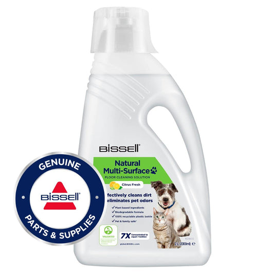 BISSELL Natural Multi Surface Floor Cleaning Solution, Floor Cleaner For CrossWave, SpinWave & HydroWave, Pet Floor Cleaner with Plant Based Cleaning Ingredients, Pet & Family Safe, 2L, 31221