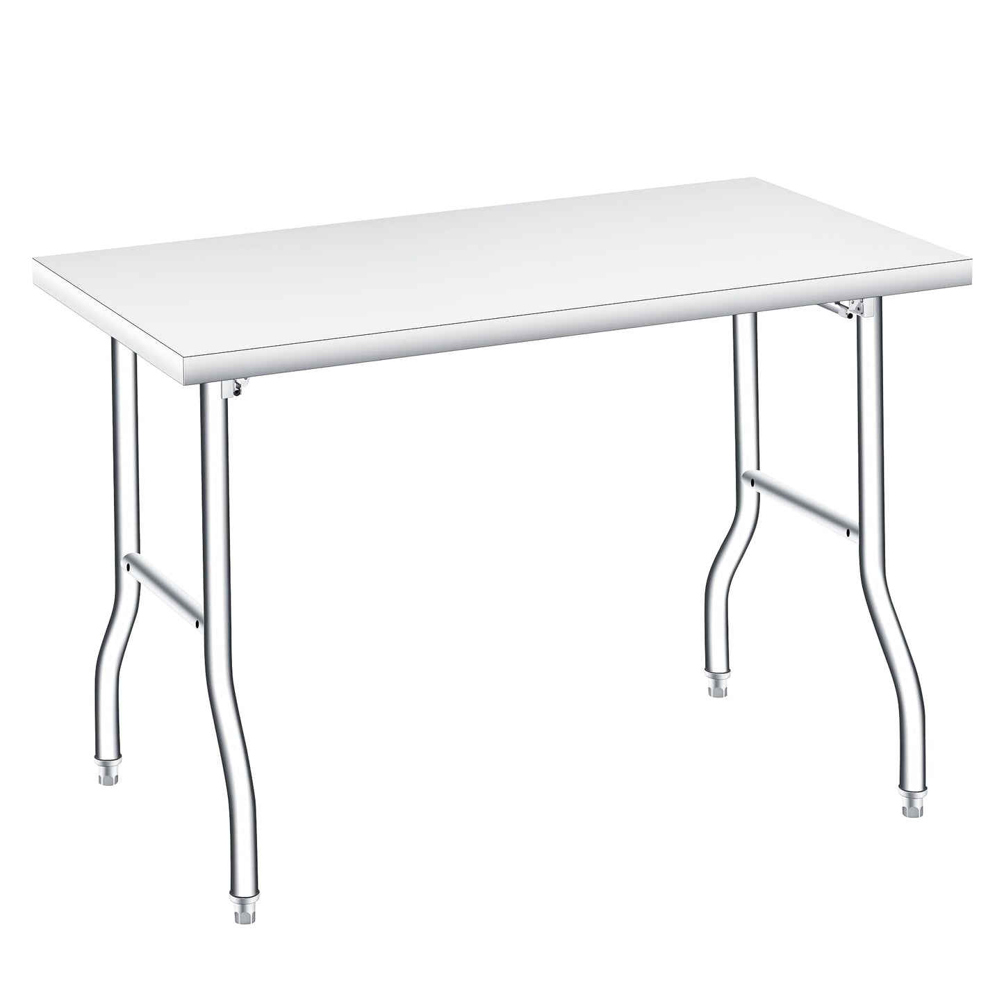 GAOMON Stainless Steel Foldable Table, 48x24 Inch Industrial Workbench, 1100 LBS Capacity Portable Utility Table for Workshop, Warehouse and Garage, Heavy Duty