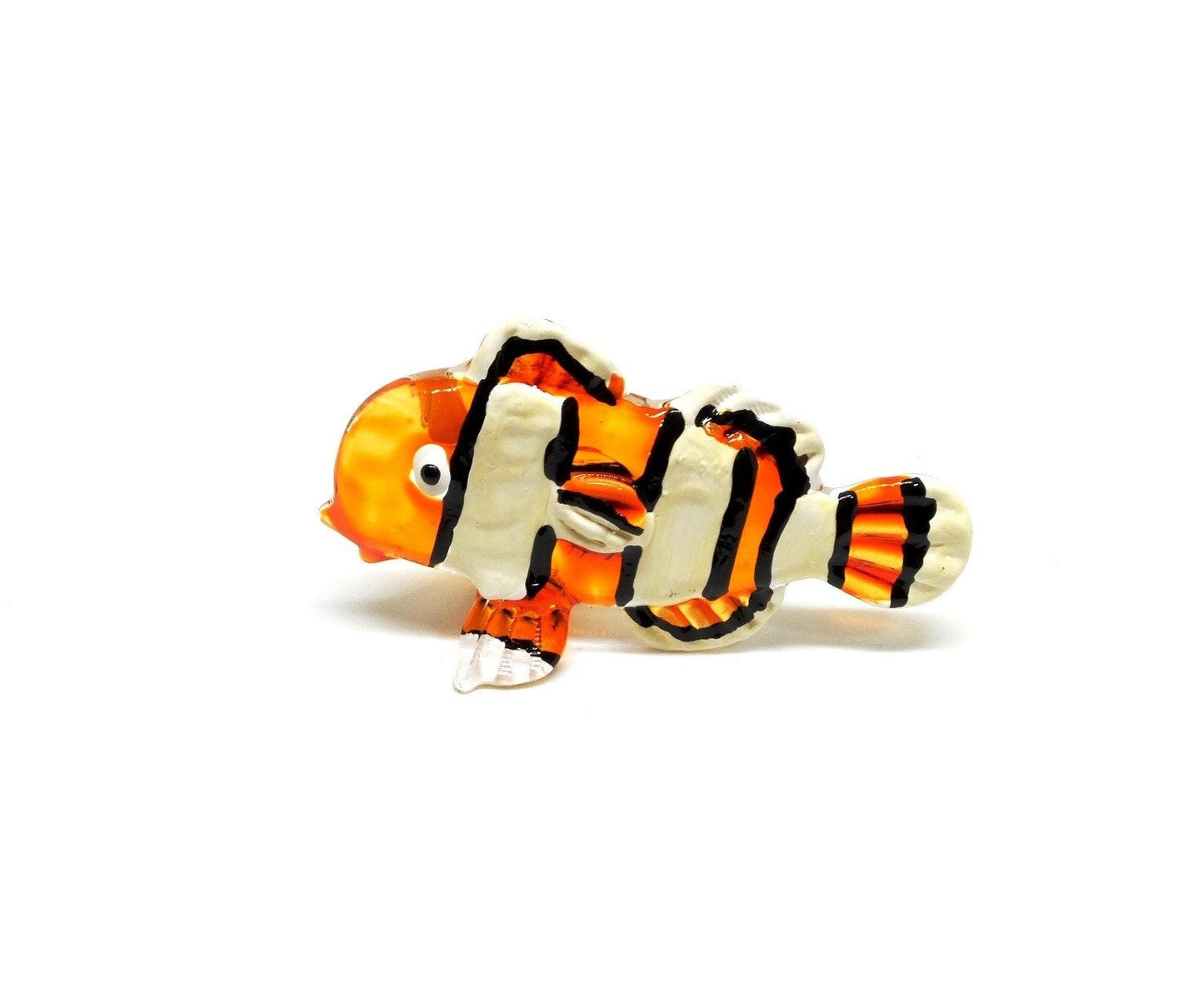 Handmade Mini 2" Clownfish Nemo Fish Figurine Art, Cool Stuff, Miniature Animals, Home or Garden Decor Gift Ideas